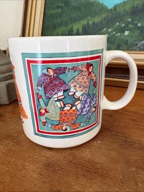Vintage Northern Images 1991 Barbara Lavallee Mug Inuit Girls Dancing Alaska
